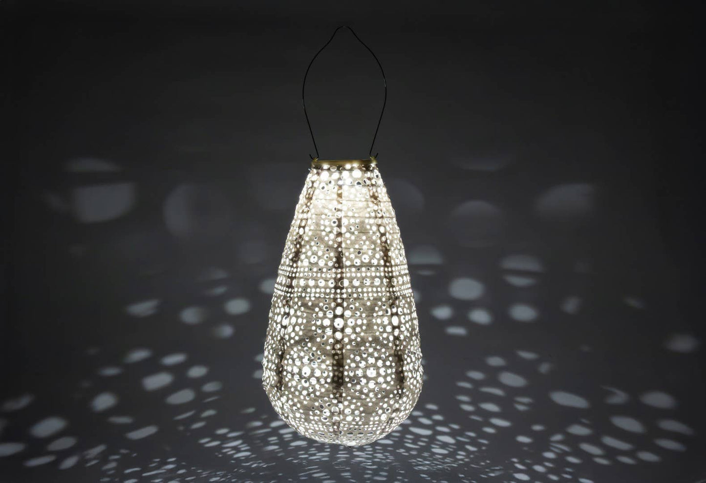 *NEW* Stella Blossom 14" Teardrop Solar Lantern - Pearl