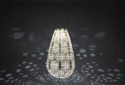 *NEW* Stella Blossom 14" Teardrop Solar Lantern - Pearl