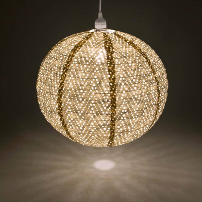 Stella Nova Outdoor Pendent Light - Chevron 18" Pearl