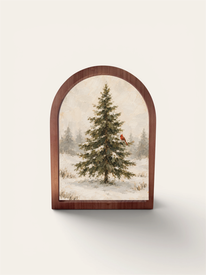 Evergreen Tree and Cardinal, Arch | Memorial Decor