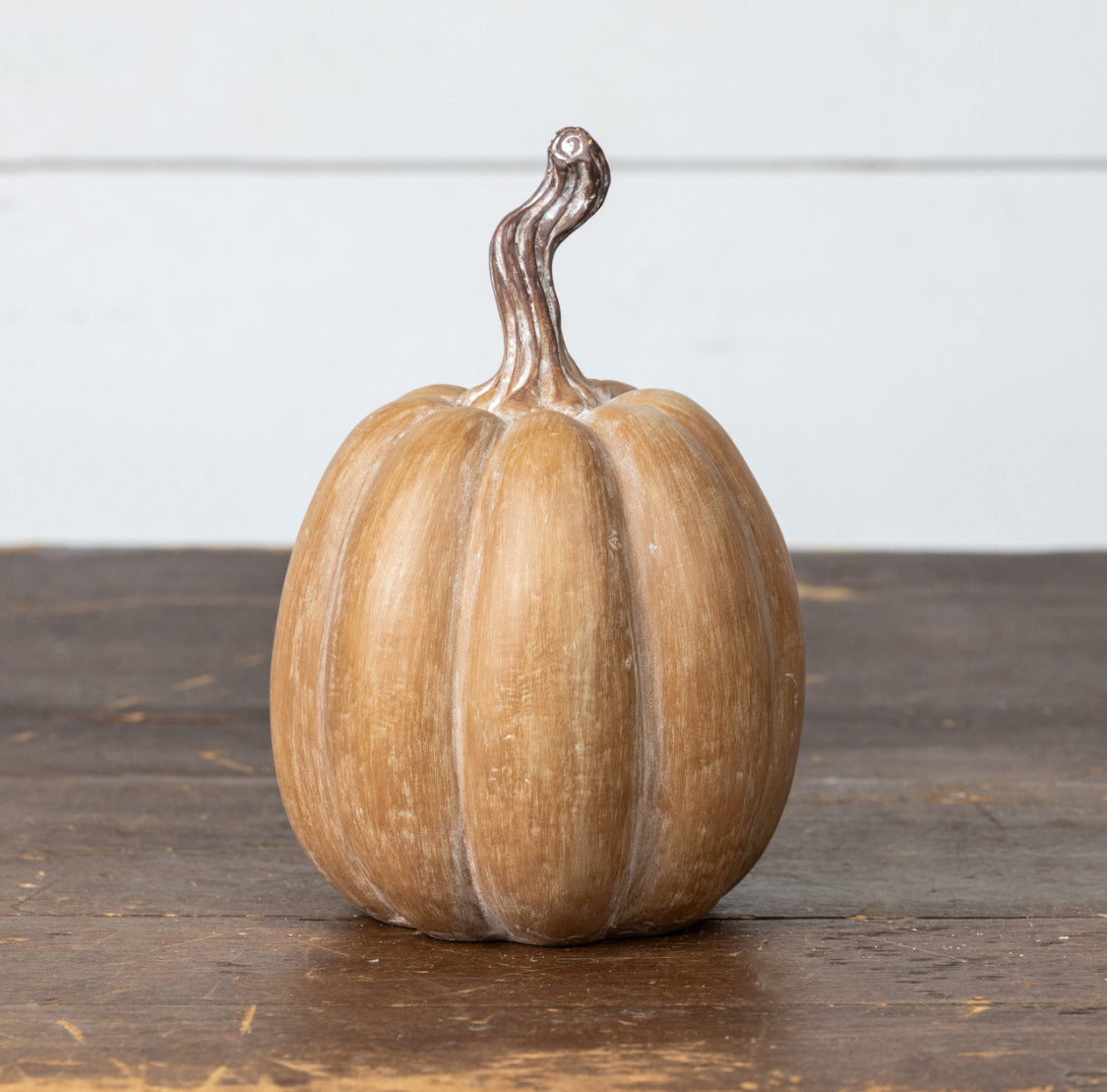 7.25” Tan Resin Pumpkin