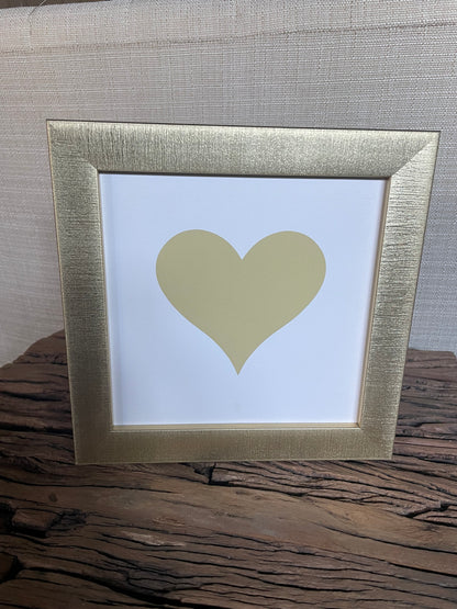 Print with Gold Frame and Heart