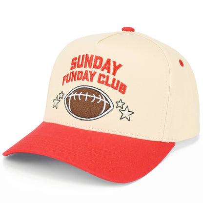 C.C SUNDAY FUNDAY CLUB Letter on Two Tone Trucker Hat