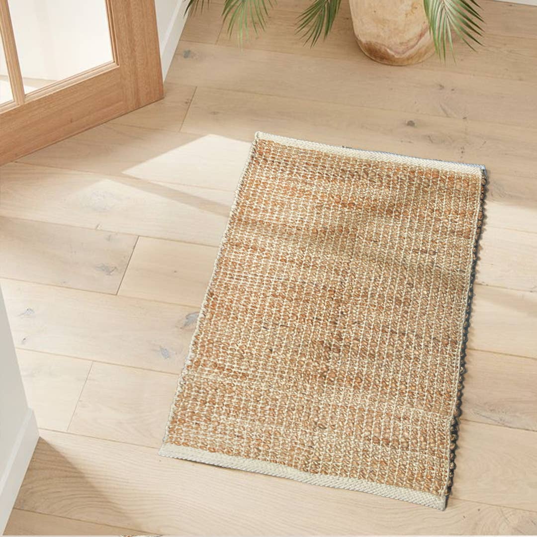 Monterey Jute/Cotton Rug-Natural Jute/Ivory-2'x3'