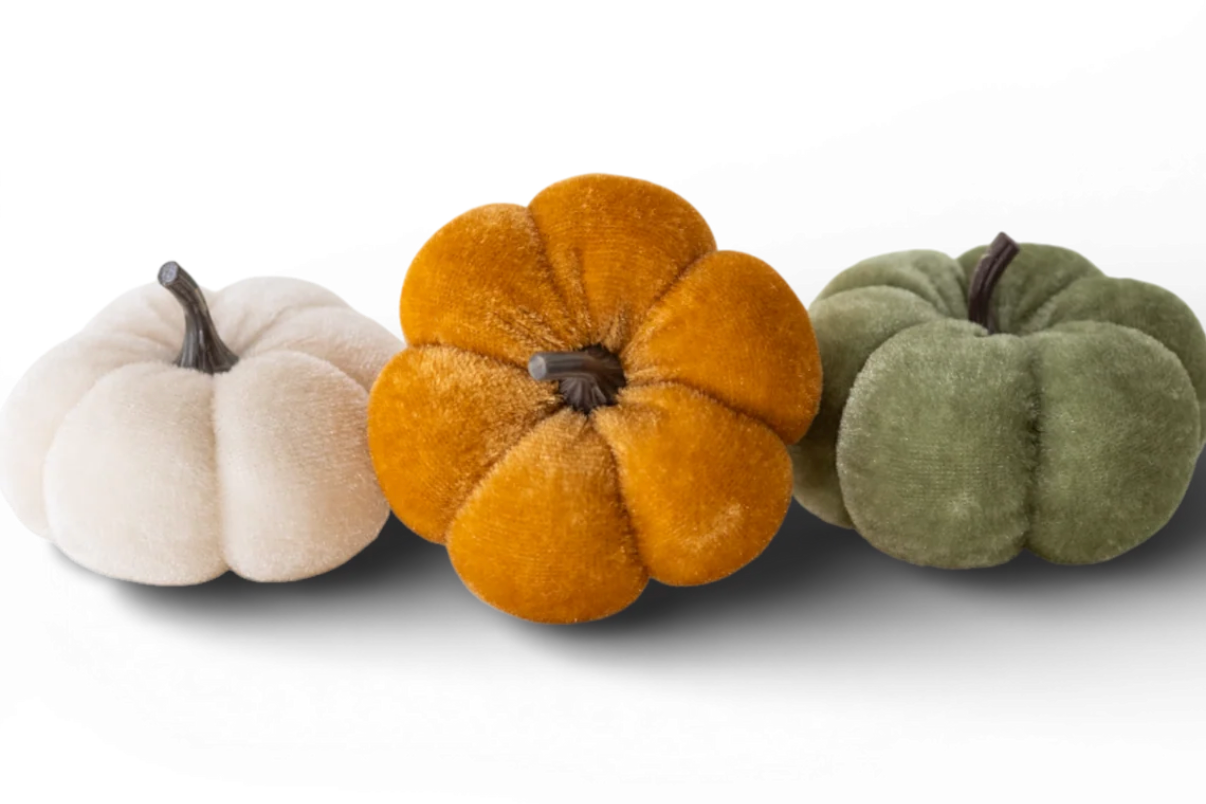 2.75” Set/3 Velvet Pumpkins