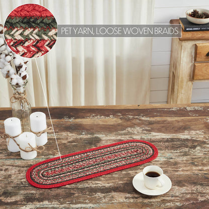 Christmas Braided Oval Table Runner 8x24 Forrester