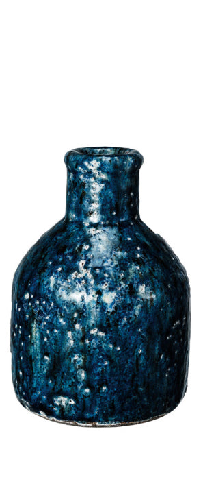 Blue Decorative Terra-cotta Vase-med