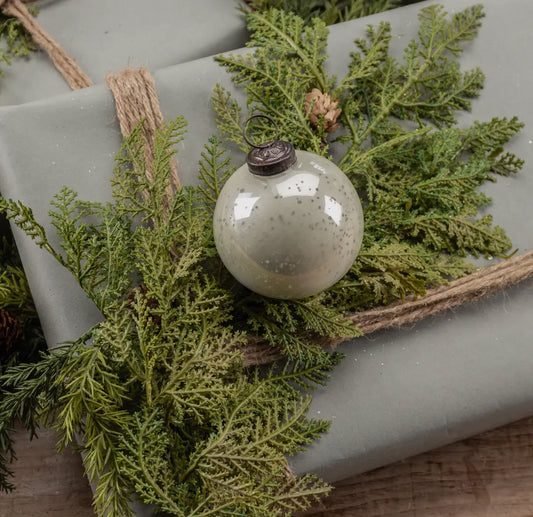 3” White Kugel Ornament