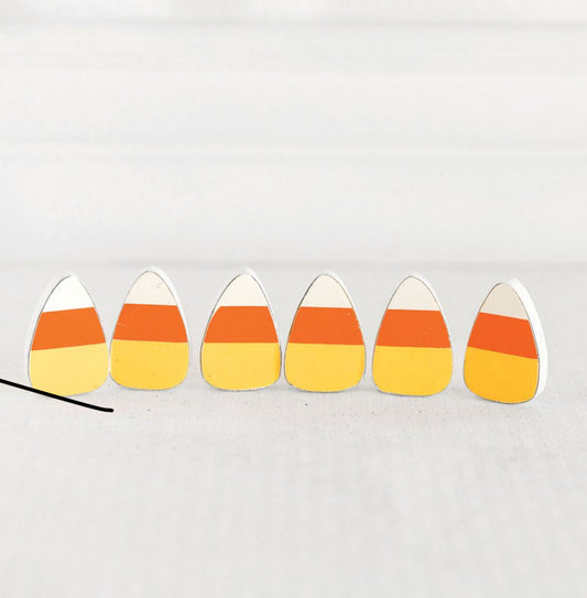 Candy Corn Wood Tile set/6