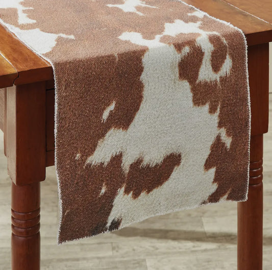54”L Cowhide Table Runner