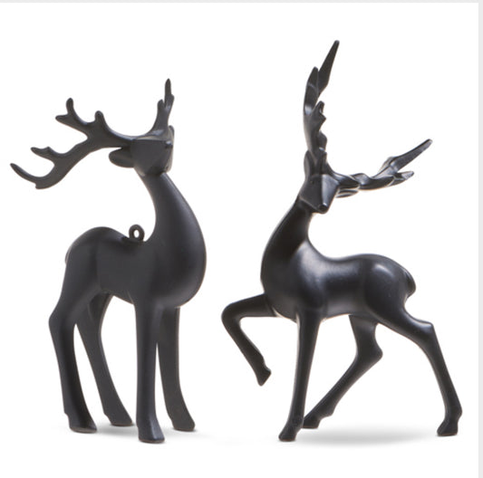 5.5” Matte Black Deer Ornament