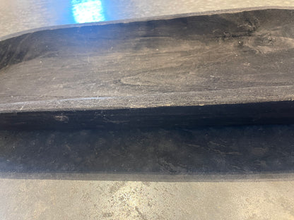 Black Wood Oblong Dough Bowl-LG