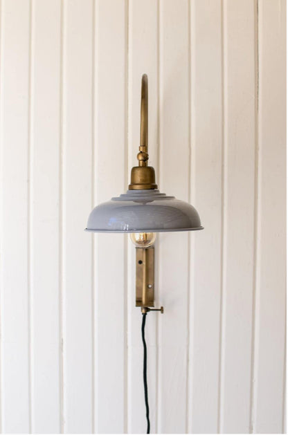 Metal Wall  Light w/ Grey Shade