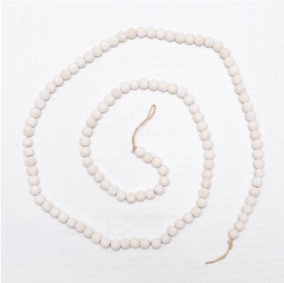 White Wood Bead GarlandGarland