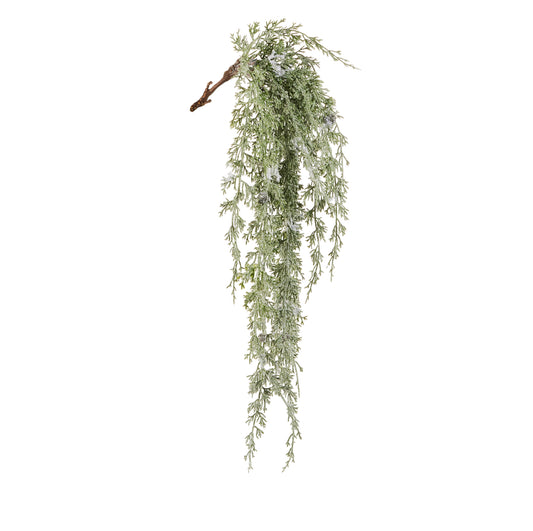 30” Hanging Flocked Cedar Branch