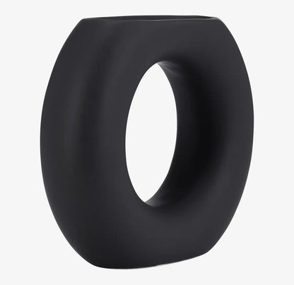 5” Black Abstract Donut Cut-Out Vase