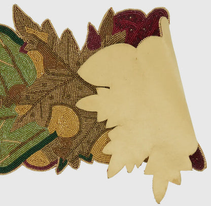 Beaded Fall Leaves Table Runner