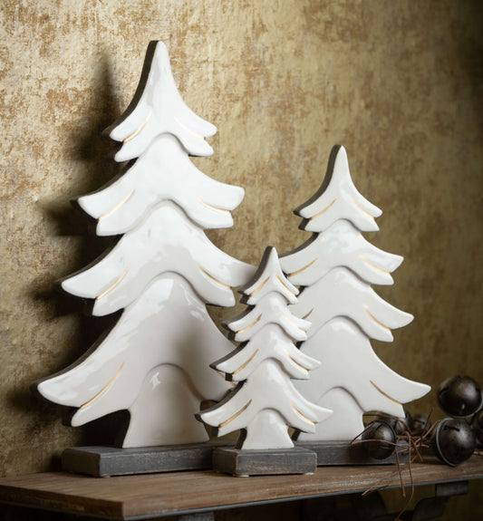 16.75” White Wood Tree