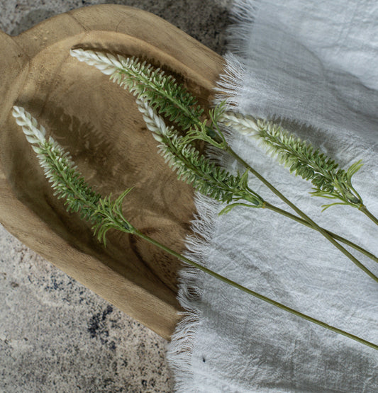 25.75” Green & White Foxtail Spray