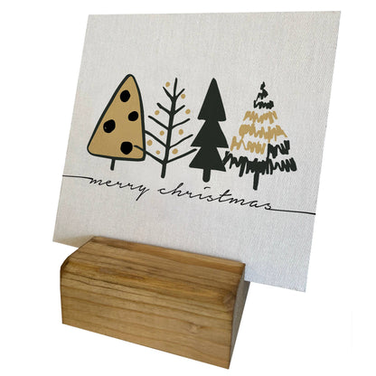Mini Canvas, Christmas Retro Trees, Holiday Shelf Decor