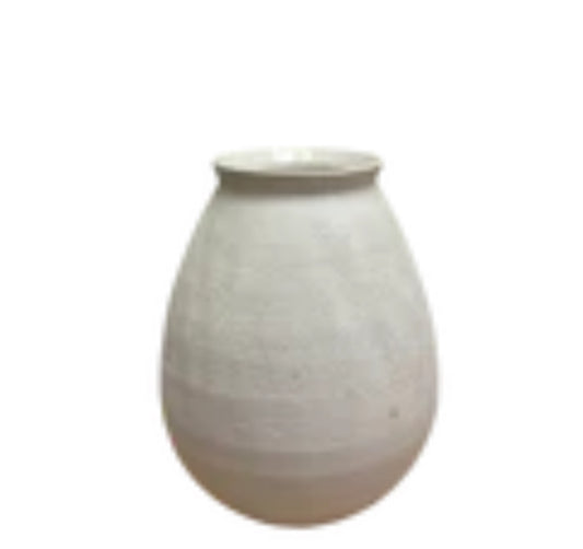 7.75” White Textured Vase