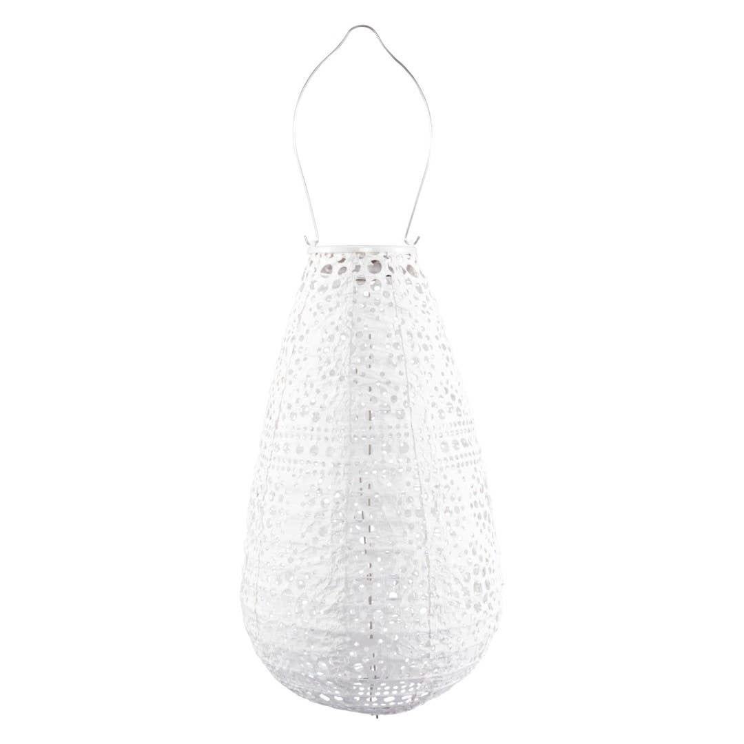 *NEW* Stella Blossom 14" Teardrop Solar Lantern - Pearl