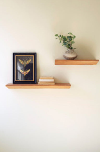 floating Acacia Wood Shelves-Sm