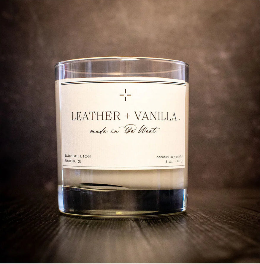 “Leather + Vanilla” Candle