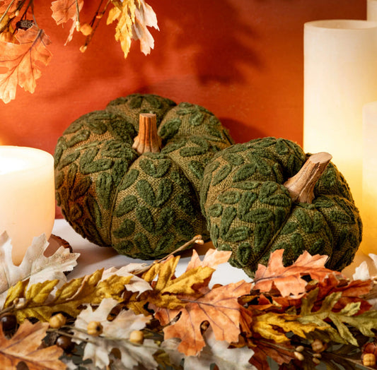 Green Textured Plush Pumpkin-Lg