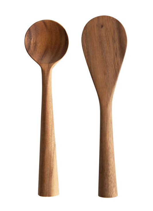 Hand Carved Acacia Wood Standing Spoon, 2 Styles
