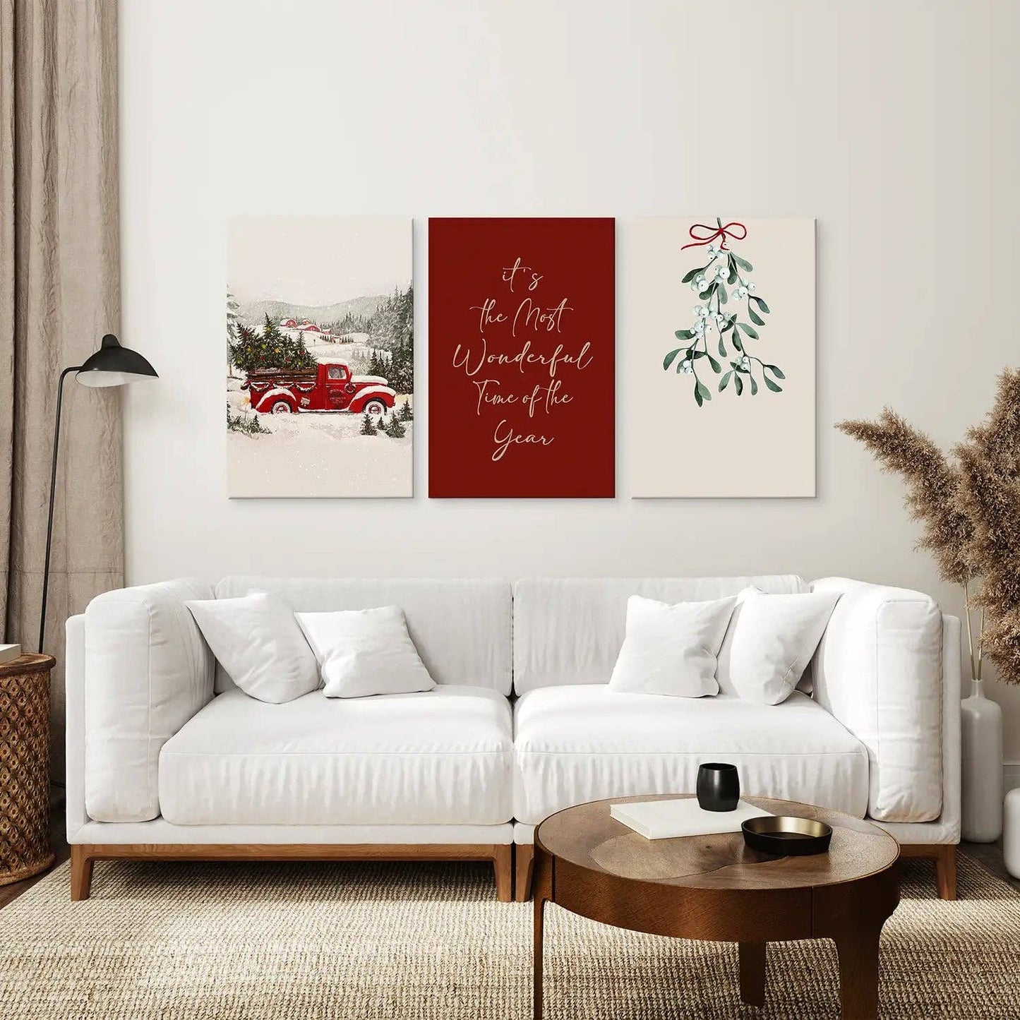 8” x 10” Winter Holiday Landscape Wall Art Print-Set/3-No Frames