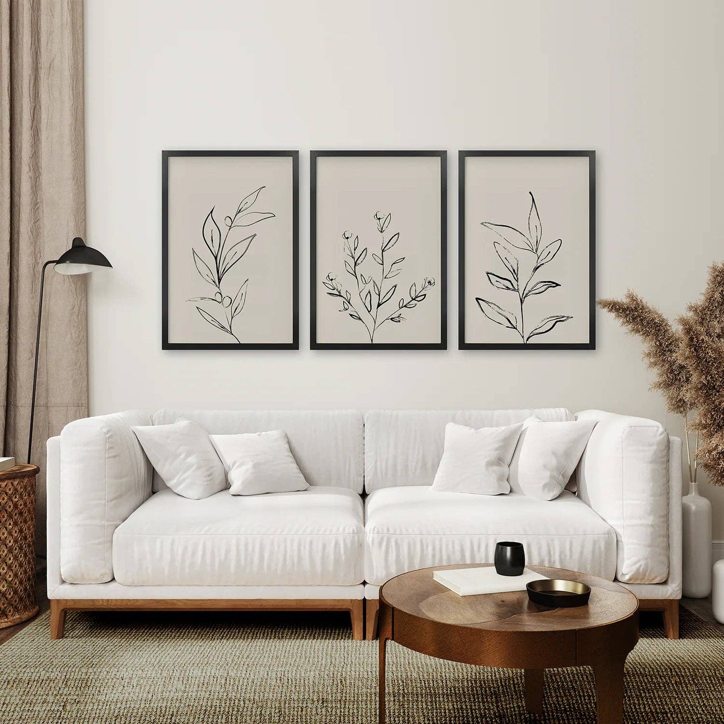 8” x 10” One Line Drawing Print. Contemporary Art Poster-set/3-No frame