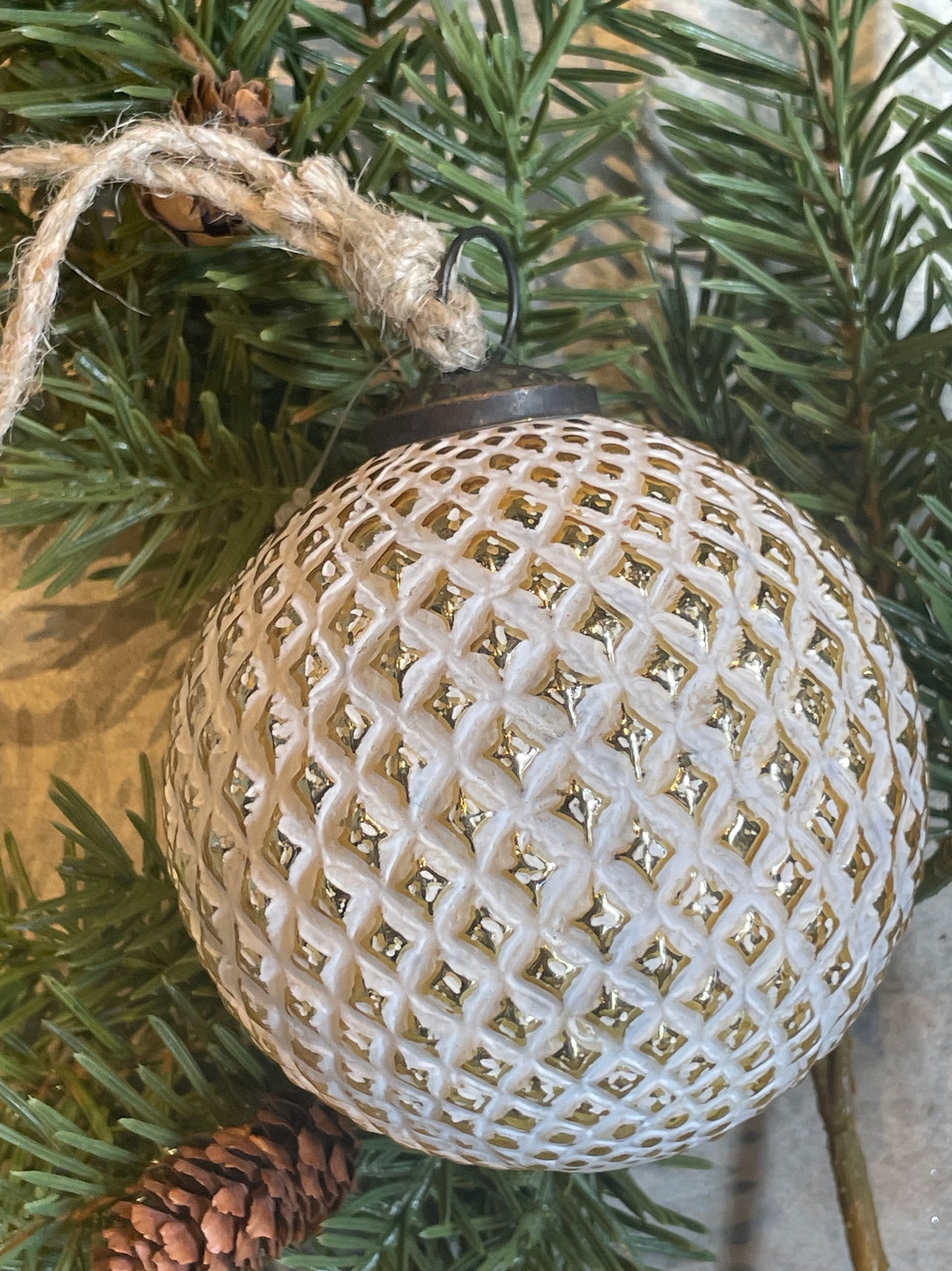 Diamond Pattern Ball Ornament