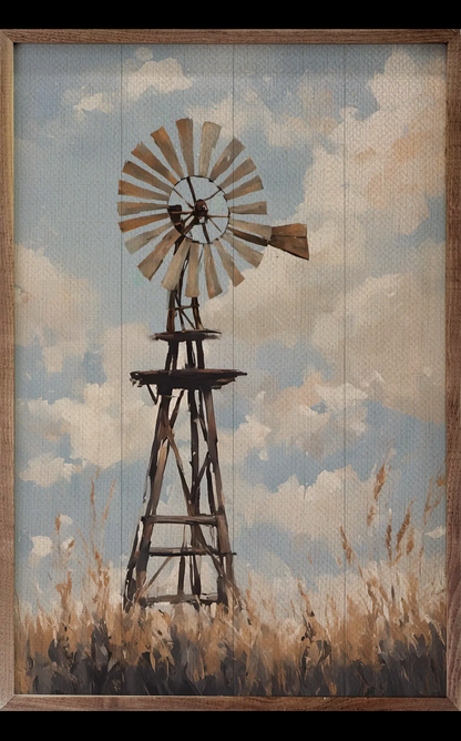 5” x 8” Windmill In Sunny Field