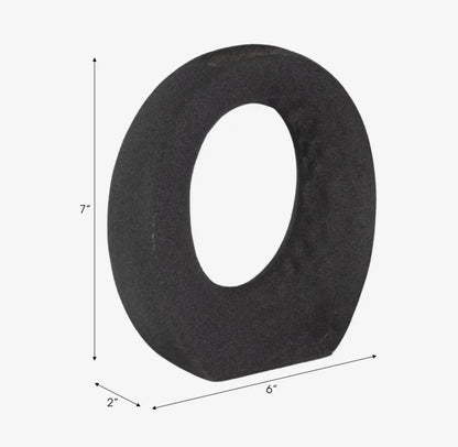 7” Black Rough Finish Open Cut-Out Vase