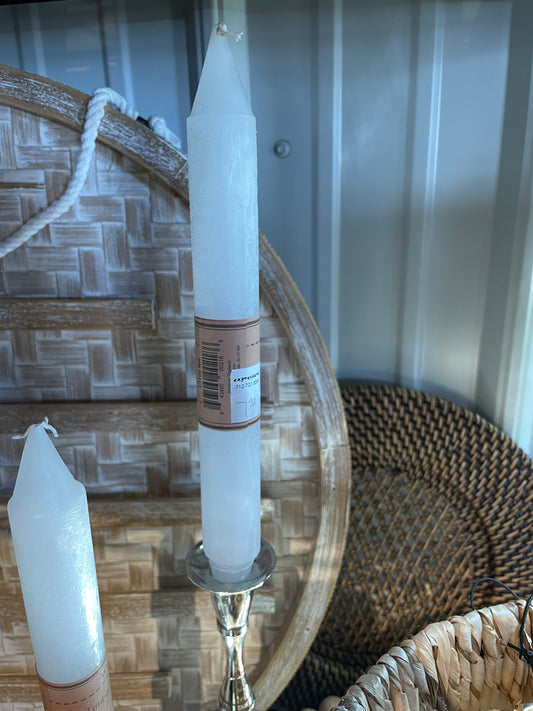 White Timber Taper Candles