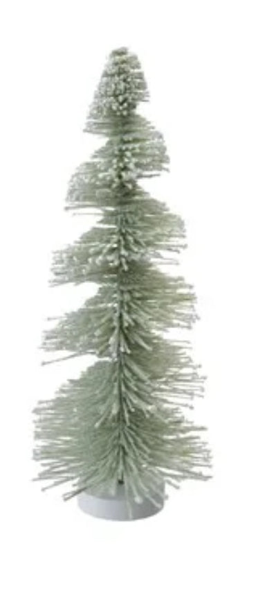 6-1/2” Sage Bottle Brush Tree w/Snow