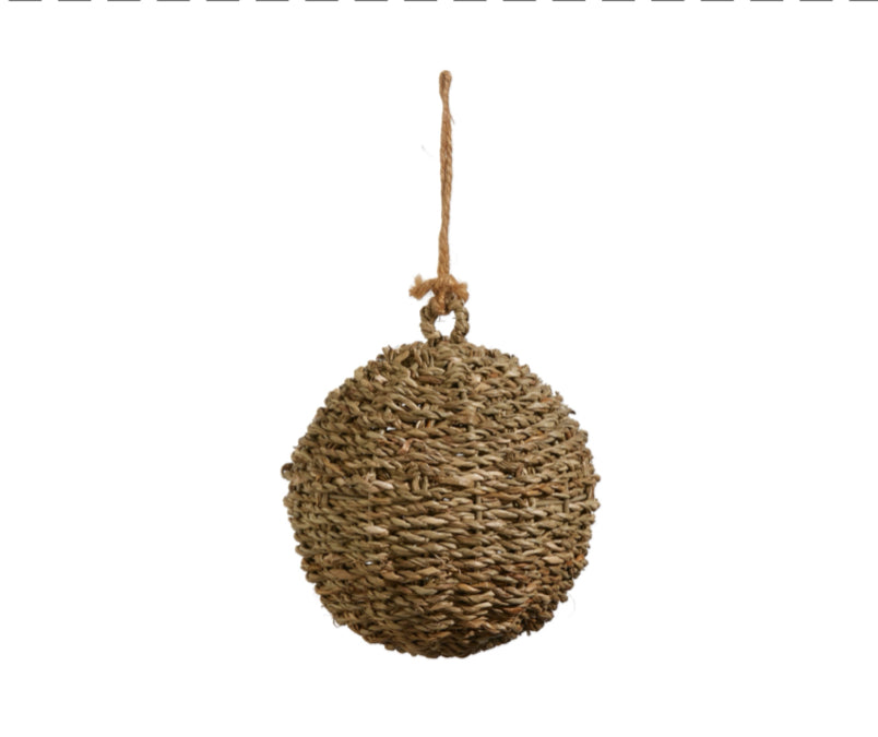 5.5” Natural Woven Ball Ornament