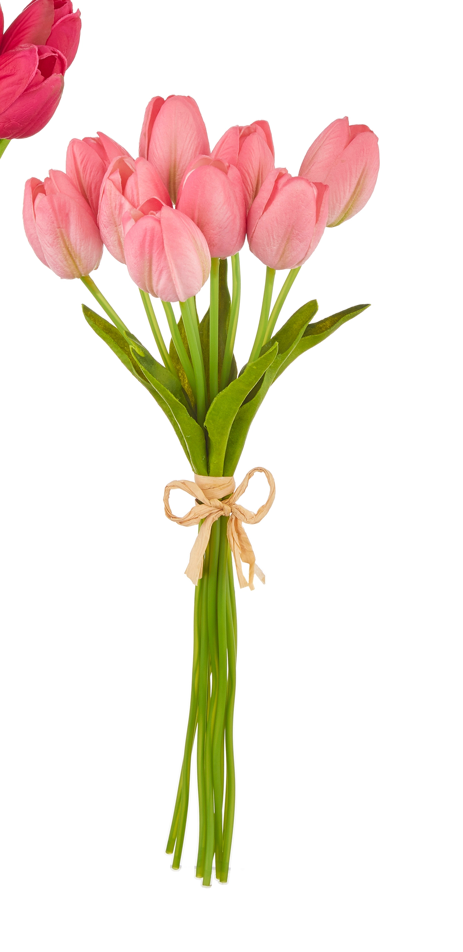 15” Pink Real Touch Tulips