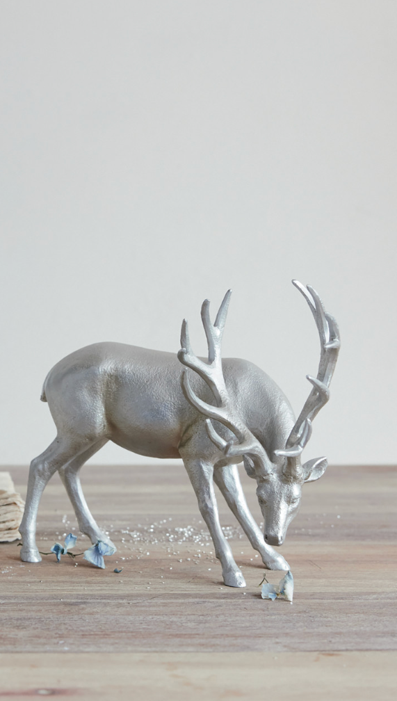 Resin Deer-Silver Finish