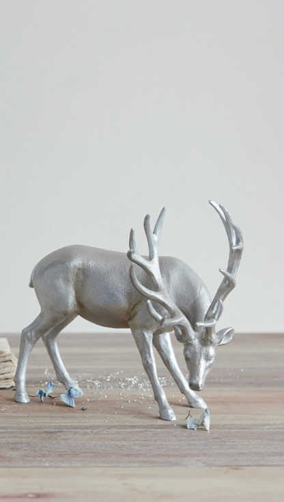 Resin Deer-Silver Finish