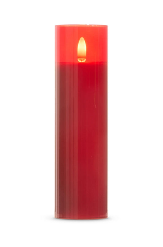 2”x7” Red Glass Red Pillar Candle