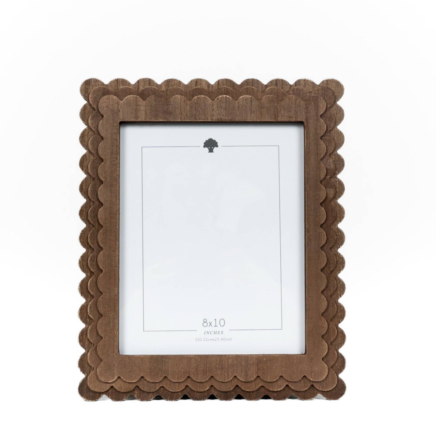 Wood scallop photo frame for 8x10 pic, espresso - 17062