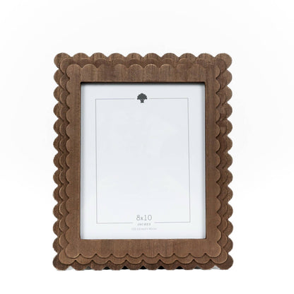 Wood scallop photo frame for 8x10 pic, espresso - 17062