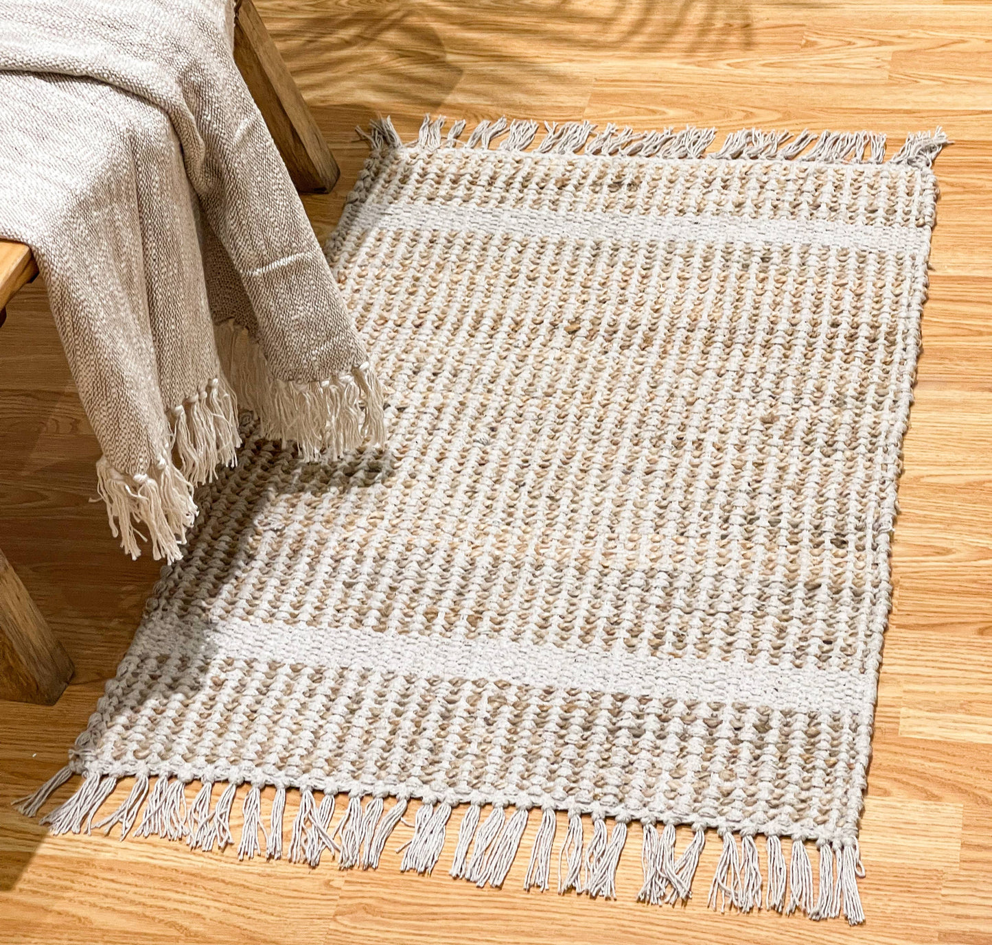 BRAIDED JUTE RUG, NATURAL JUTE-IVORY, 2'x3'