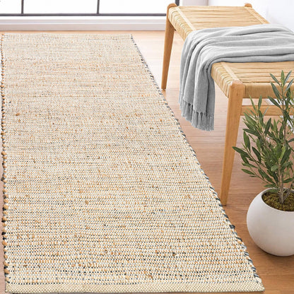 Jute Chindi Runner-Natural Jute-Greys, 2'x5'.