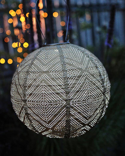 Stella Market 12" Globe Solar Lantern - Bronze