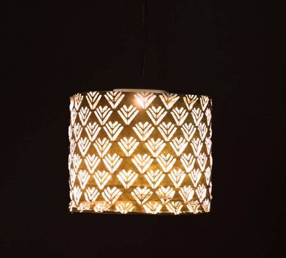 Stella Chevron Drum 7" Solar Lantern - Copper