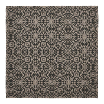 Custom House Black Tan Jacquard Table Topper 20x20