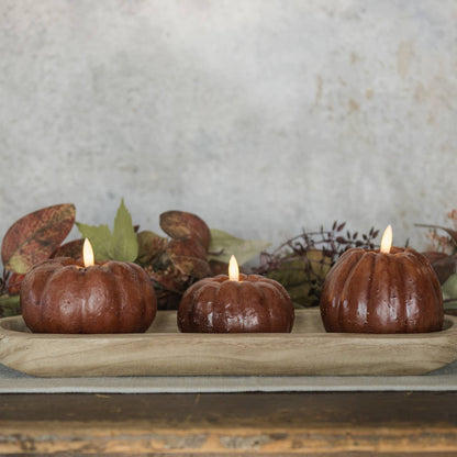 4" BRONZE 3D FLAME TALL PUMPKIN CANDLE